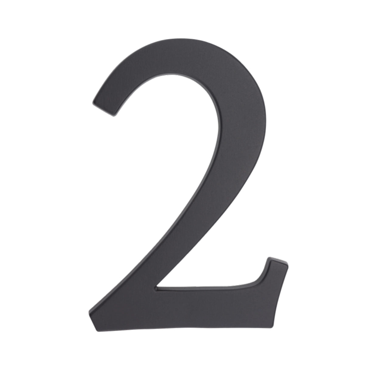 Cifră casă „2” din aluminiu grafit, 190 mm – montaj cu dibluri (64.152)
