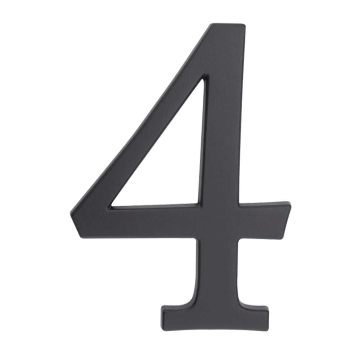 Cifră casă „4” din aluminiu grafit, 190 mm – montaj cu dibluri (64.154)