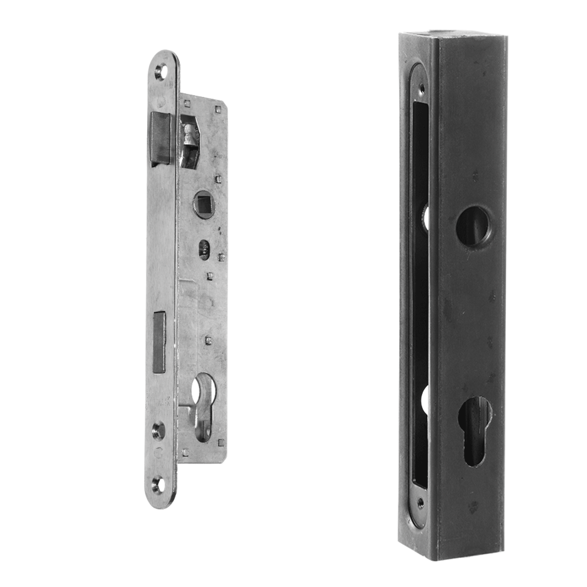 Carcasă metalică + broască incastrabilă pentru profil de 40x40 mm; 63.228