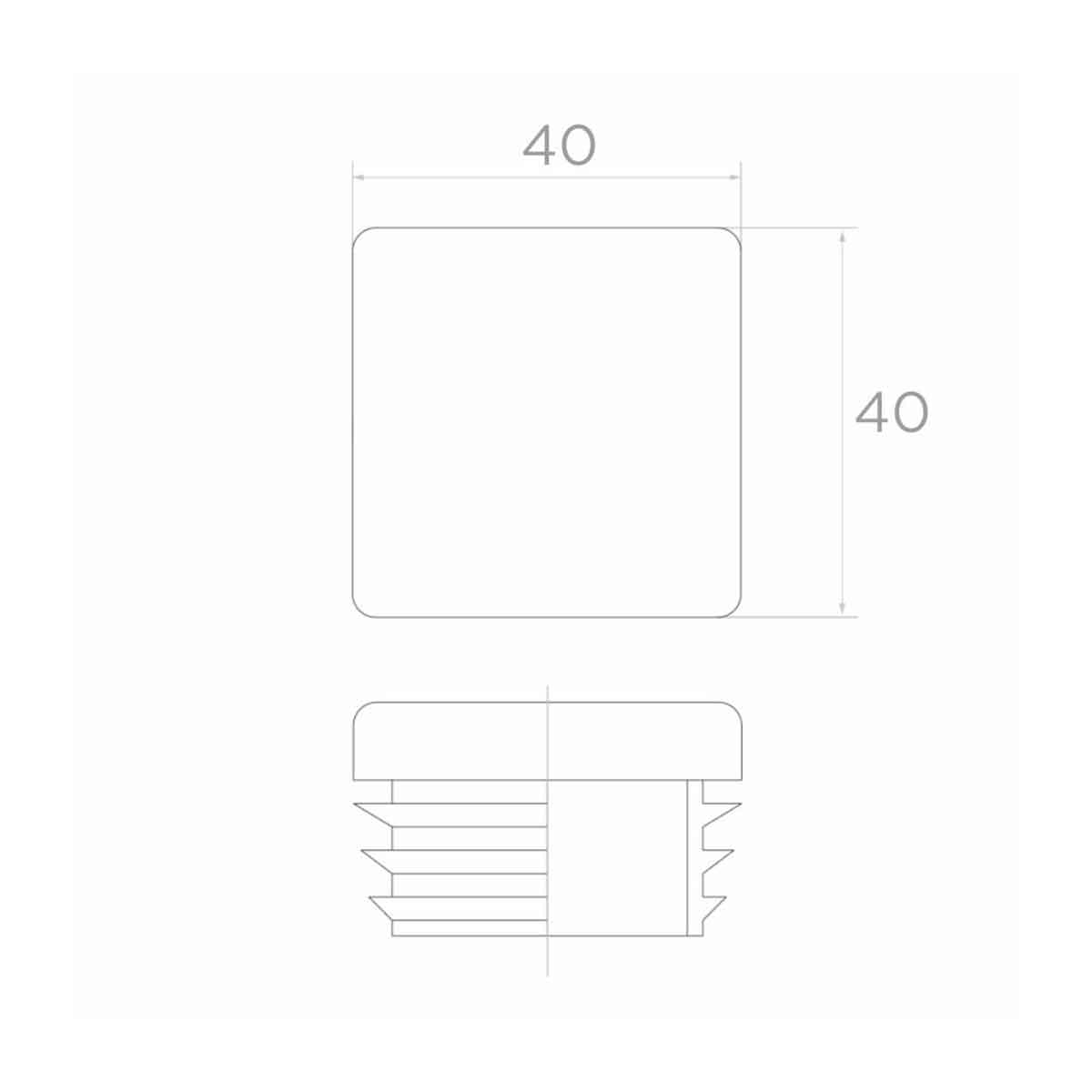 Capac din plastic pentru profil pătrat 40x40 mm; ART.311