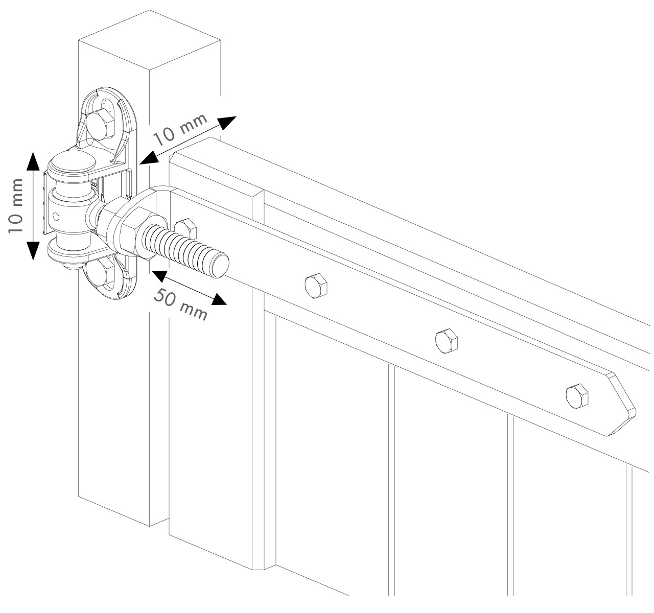 Set Balama pentru porţi din lemn - VANDAL-PROOF 4DW