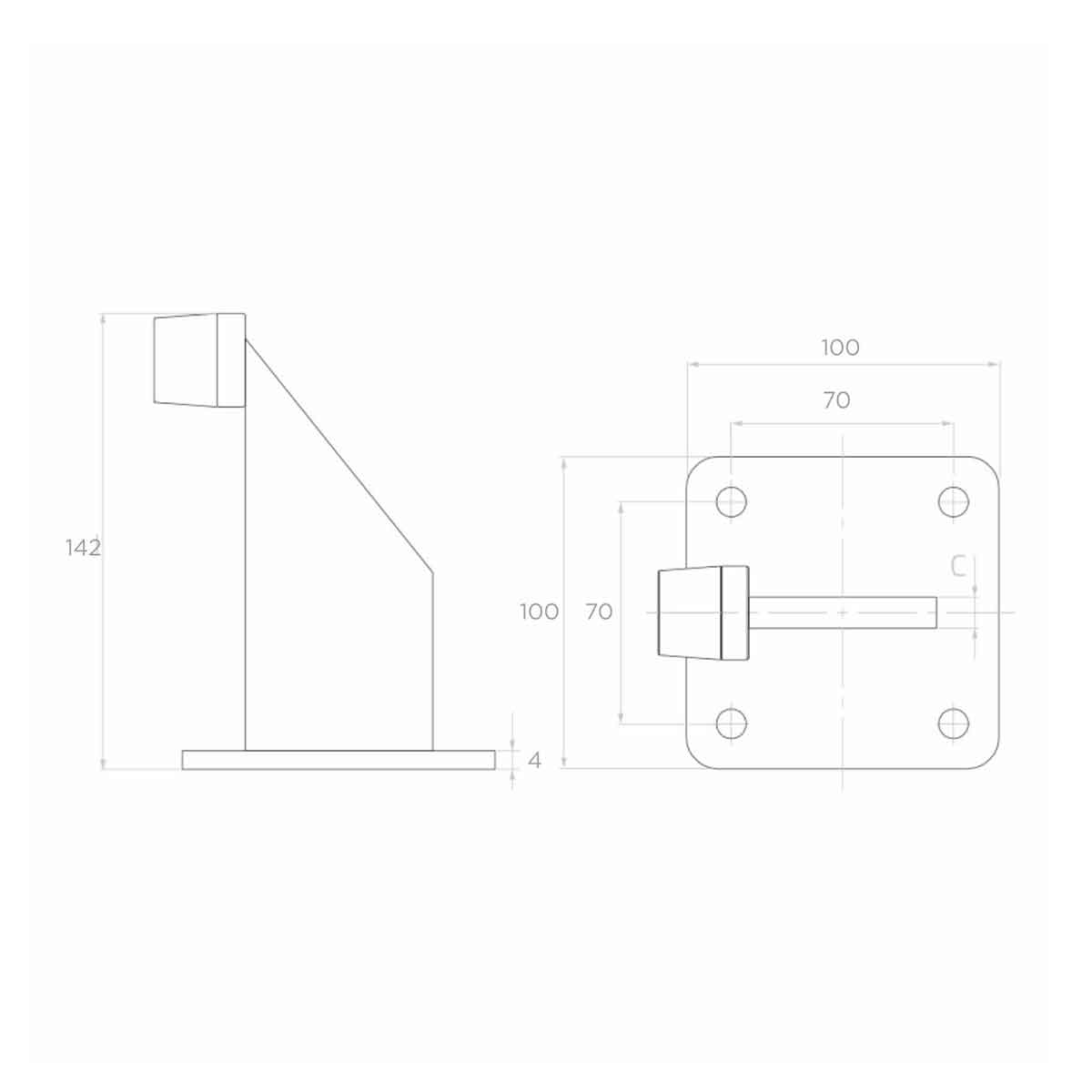 Opritor mecainc cu cauciuc din metal zincat - 60.039