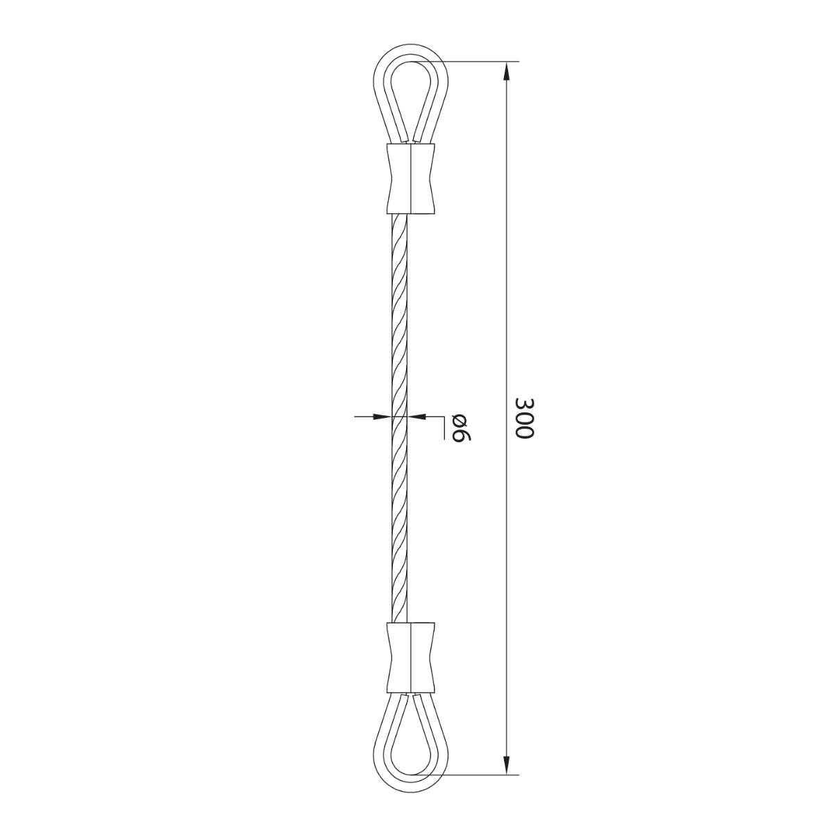 Cablu de siguranță inox pentru porți batante, Ø6 mm