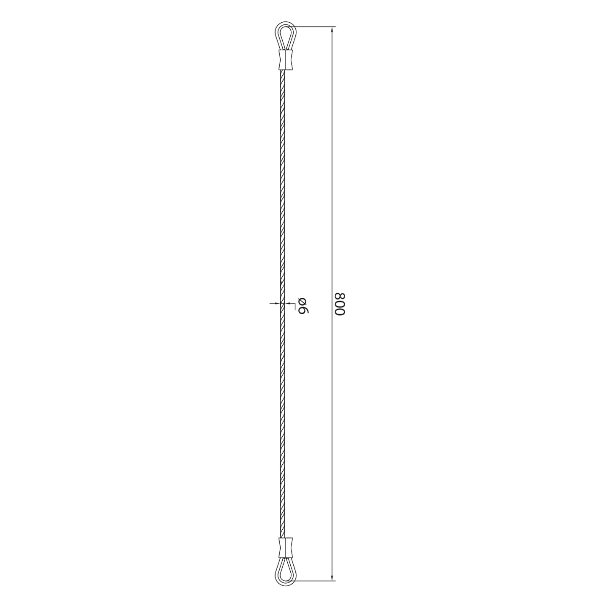 Cablu de siguranță inox pentru porți batante, Ø6 mm