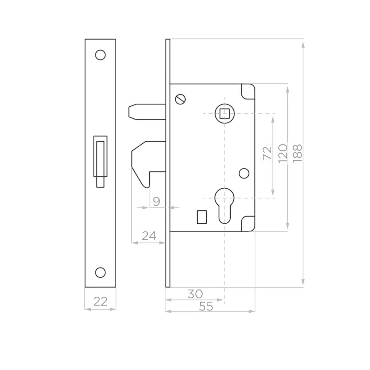 Yală cu cioc pentru uși și porți glisante - 63.205