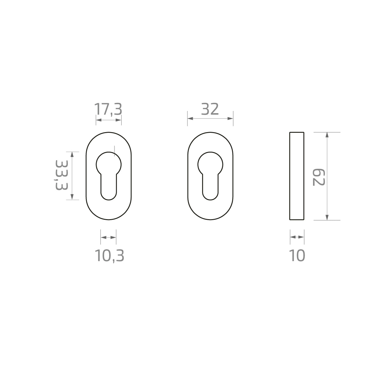 Set rozetă ovală neagră din oțel inoxidabil – 63.475