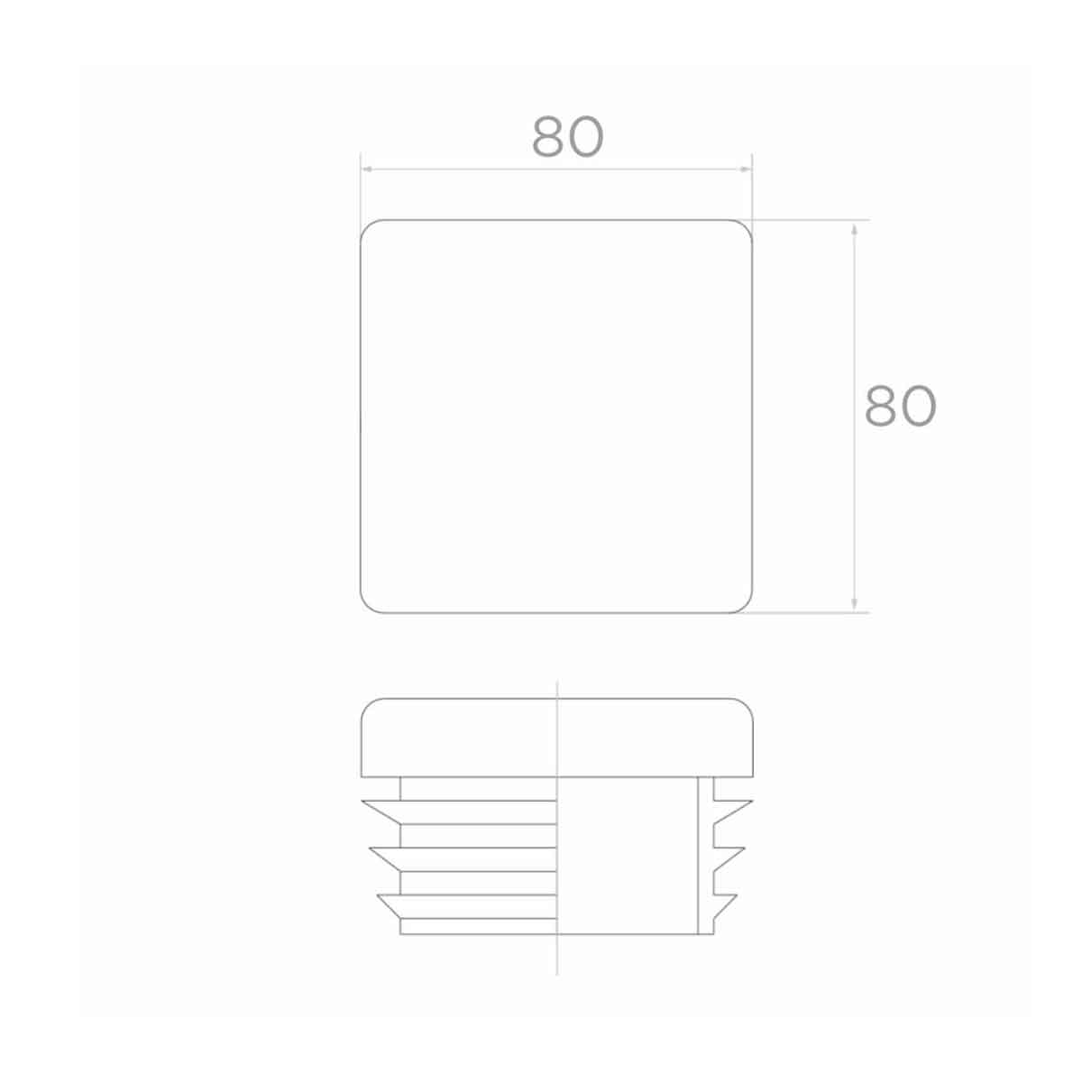 Capac din plastic pentru profil pătrat 80x80 mm; ART.319