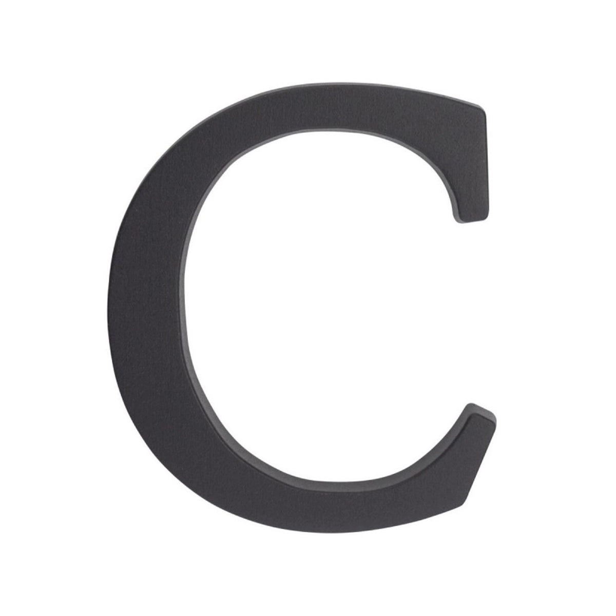 Literă casă „C” din aluminiu grafit, 190 mm – montaj cu dibluri (64.15C)