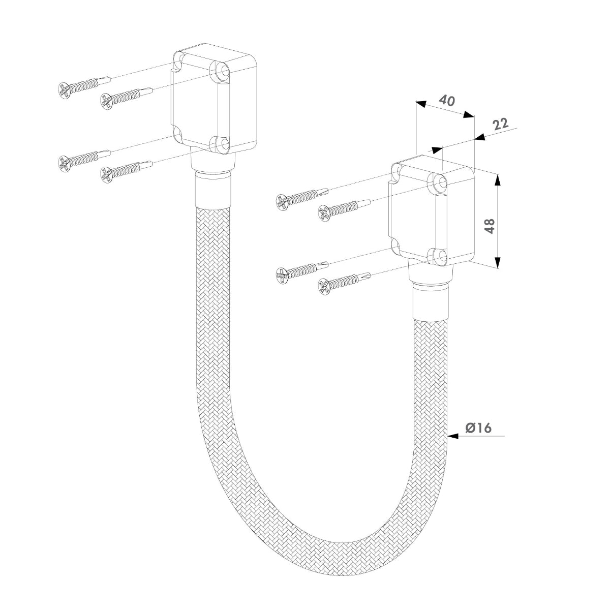 Cablu de ghidare armat DVK-HD din oțel inoxidabil pentru protecția cablurilor electrice