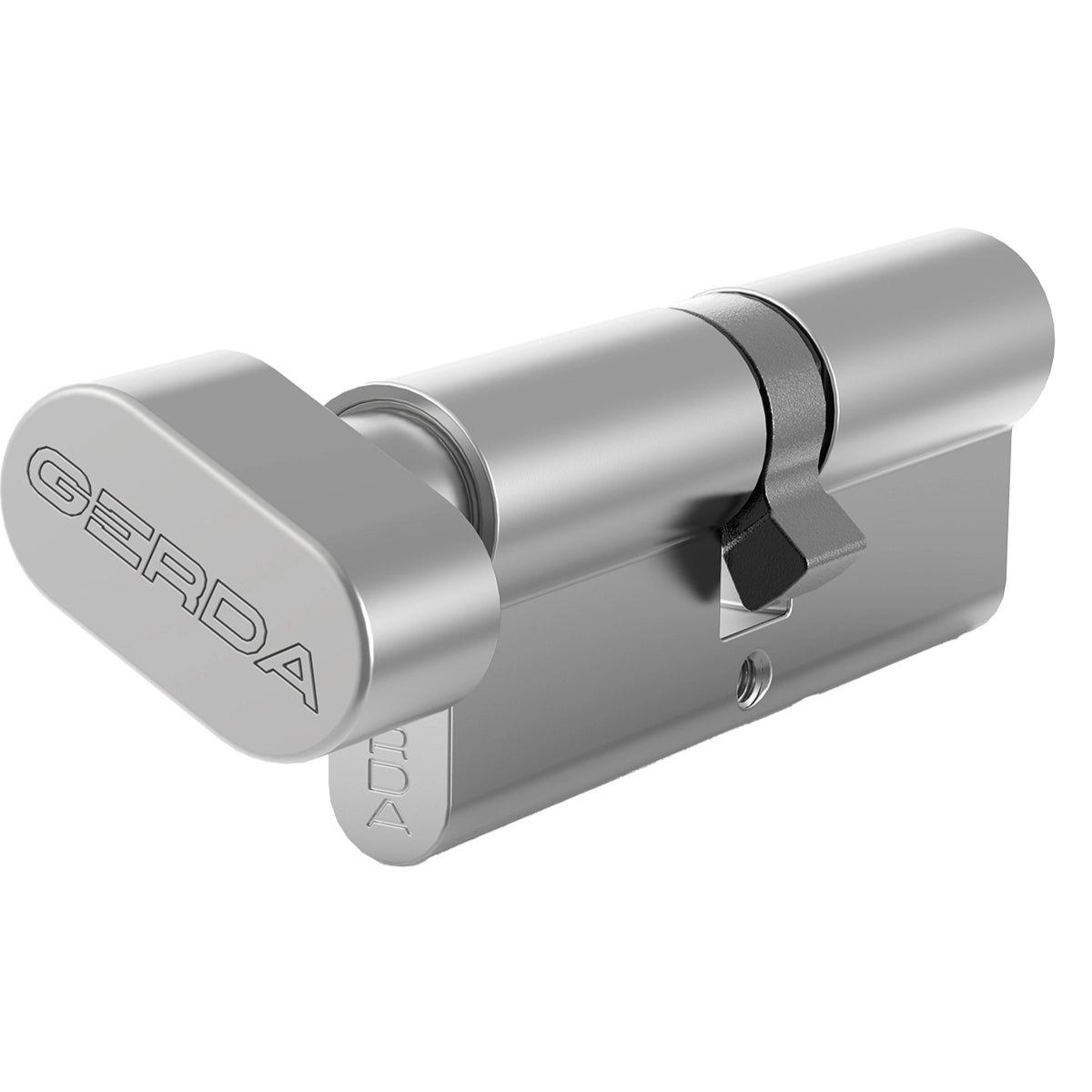 Cilindru cu buton Gerda WKE1 30/30 din alamă, nichel satinat, clasa 2 securitate