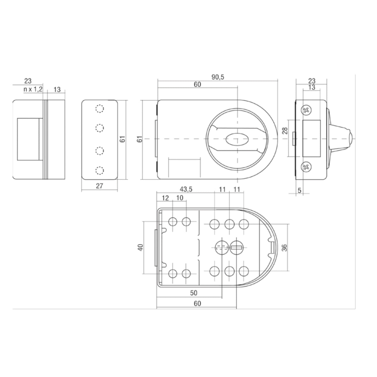 Broască aplicată universală, pentru uși de intrare - Gerda ZN 100
