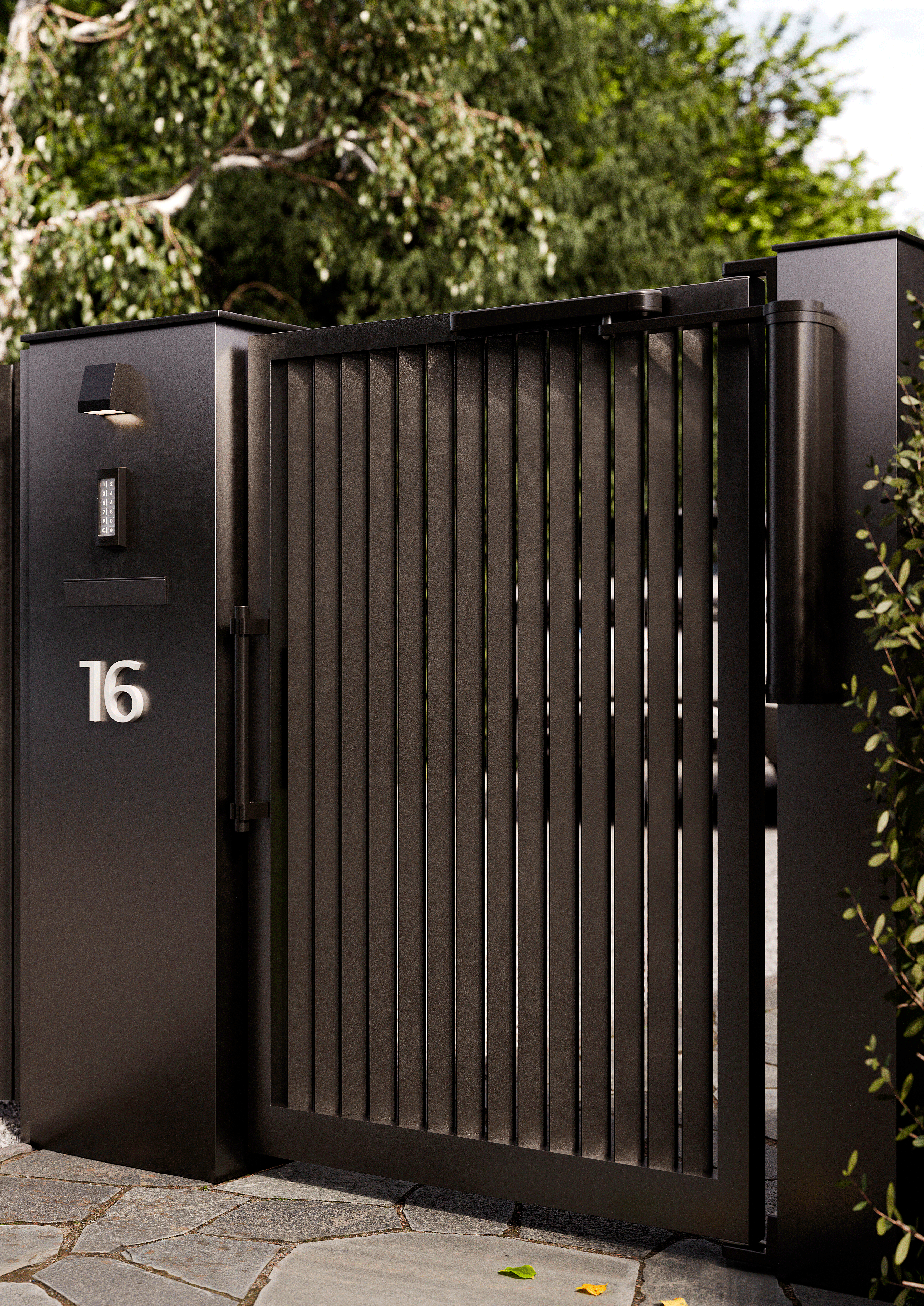 Lampă de perete trapezoidal, lățime 75 mm, 12V DC / 24V DC - HEPTA75-DC