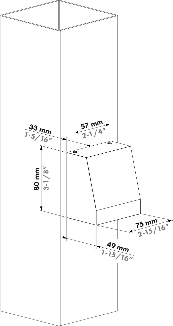 Lampă de perete trapezoidal, lățime 75 mm, 12V DC / 24V DC - HEPTA75-DC