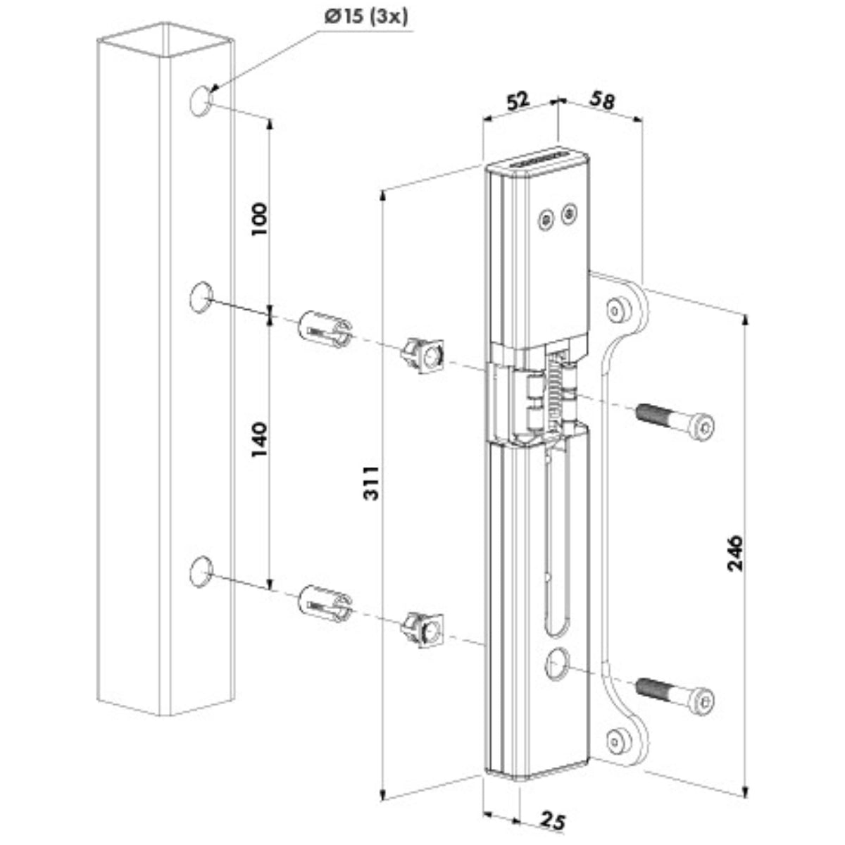 Opritor electric pentru incuietori aplicate - MODULEC-SF-E