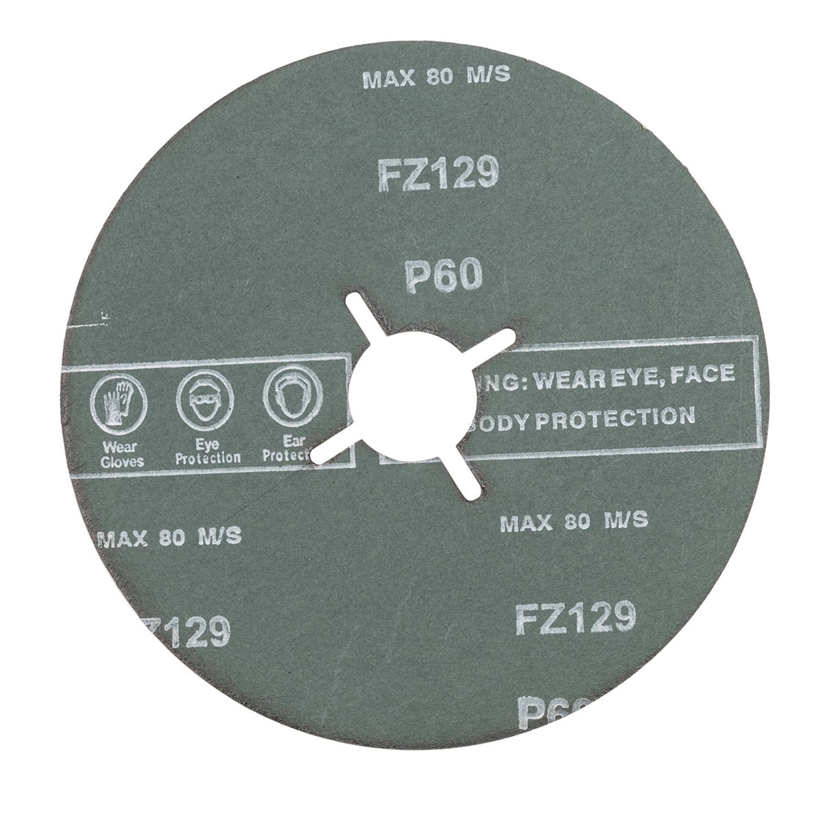 Disc fibră A60 pentru inox și metale – 125 × 22 mm, zirconiu, granulație 60 – TFI.12522ZA60 Star Flex