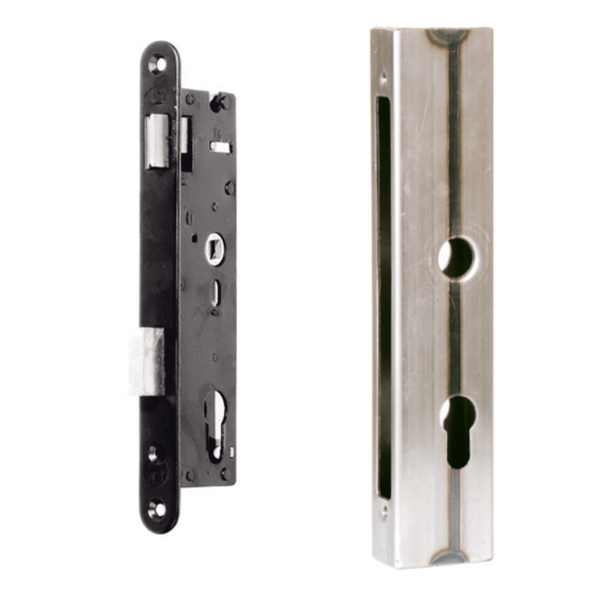 Carcasă metalică + broască incastrabilă pentru profil de 50x30 mm; 63.220.11