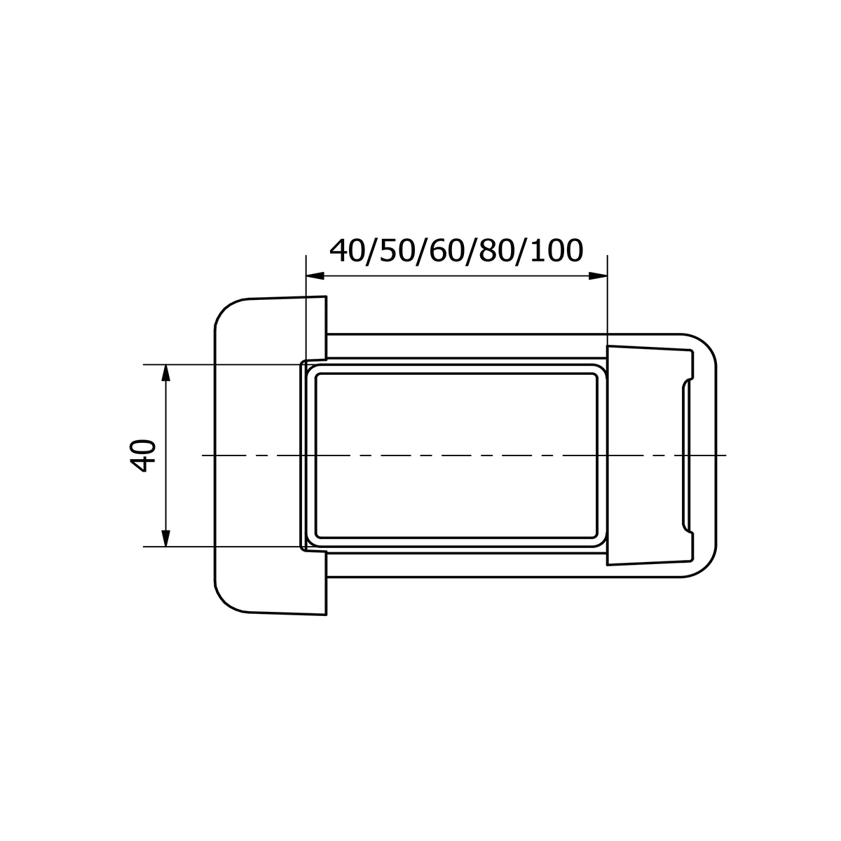 Element de prindere, celmă de fixare pentru panou de gard pe stâlp 40x60 - ZZM 40X60