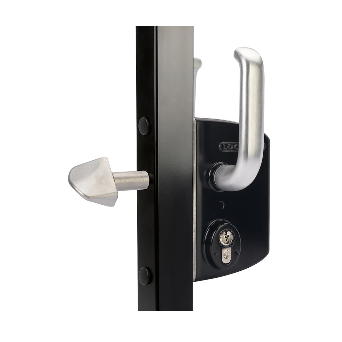 Broască neagră aplicată pentru porți culisante manuale, carcasă din aluminiu, mecanism inox – LSKZ U2