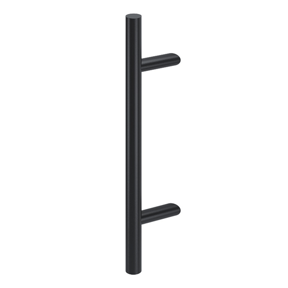 Mâner din inox, profil rotund 32, culoare neagră, 45 grade, lungime 500mm, distanta dintre găuri 300mm - N64.PJO45500.4UM
