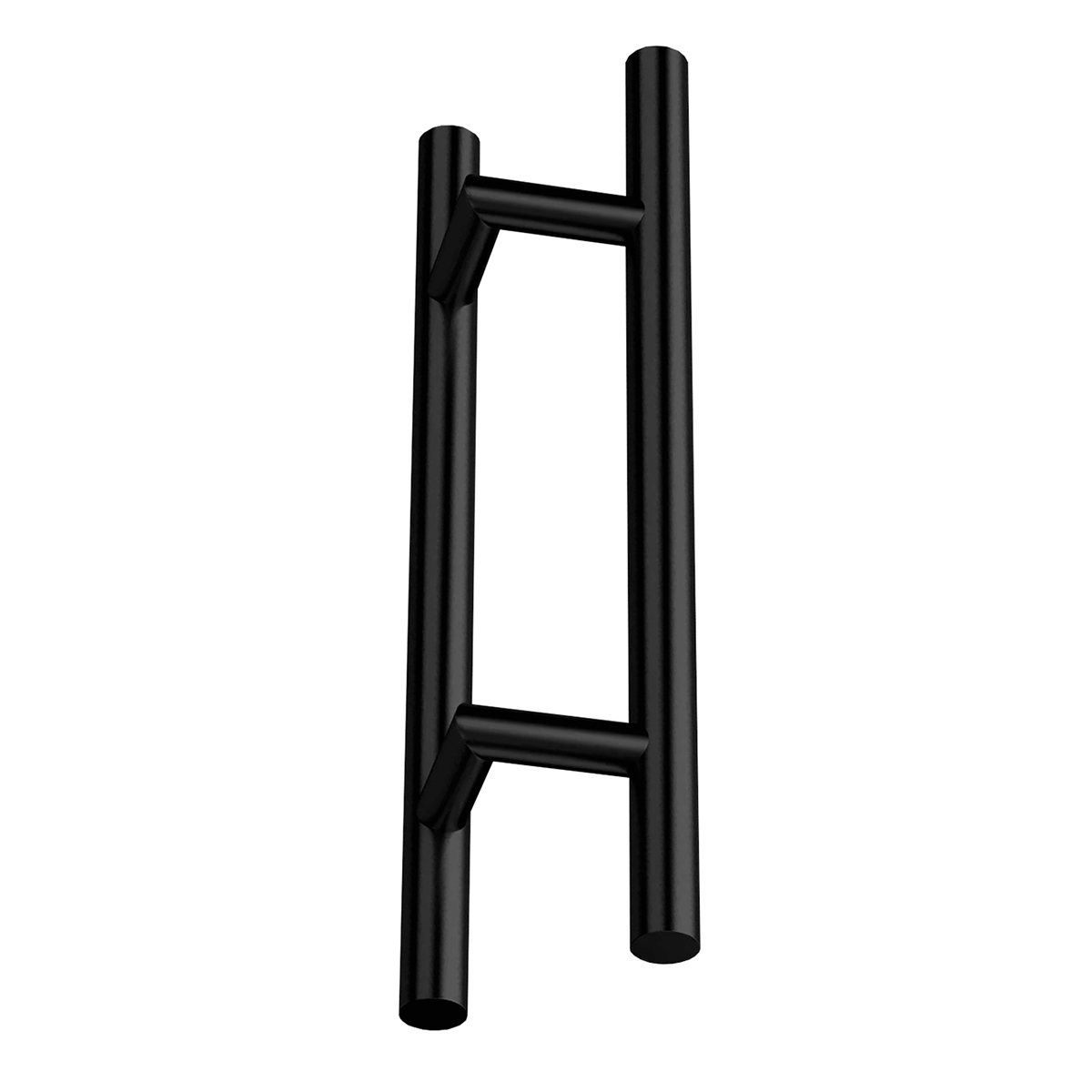 Set mâner din inox, profil rotund 32, culoare neagră, 45 grade, lungime 500mm, distanta dintre găuri 300mm - N64.PDO45500.4UM