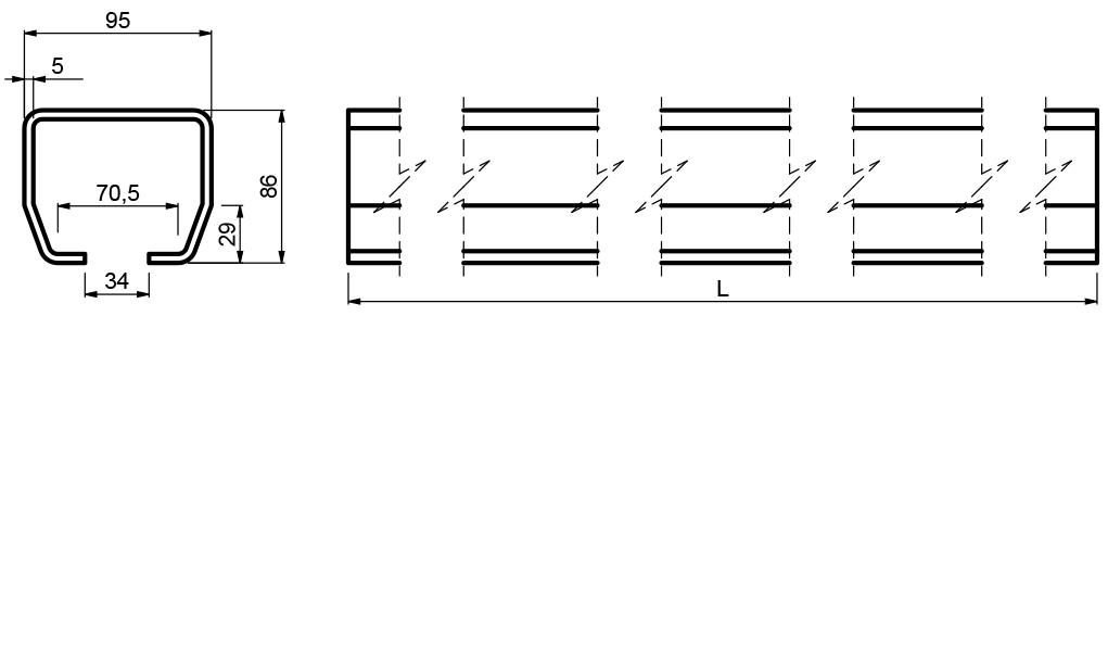 Kit poartă autoportantă, feronerie poartă culisantă autoportantă, sistem autoportant in consolă, gol 10 / 900 kg - M-MAX