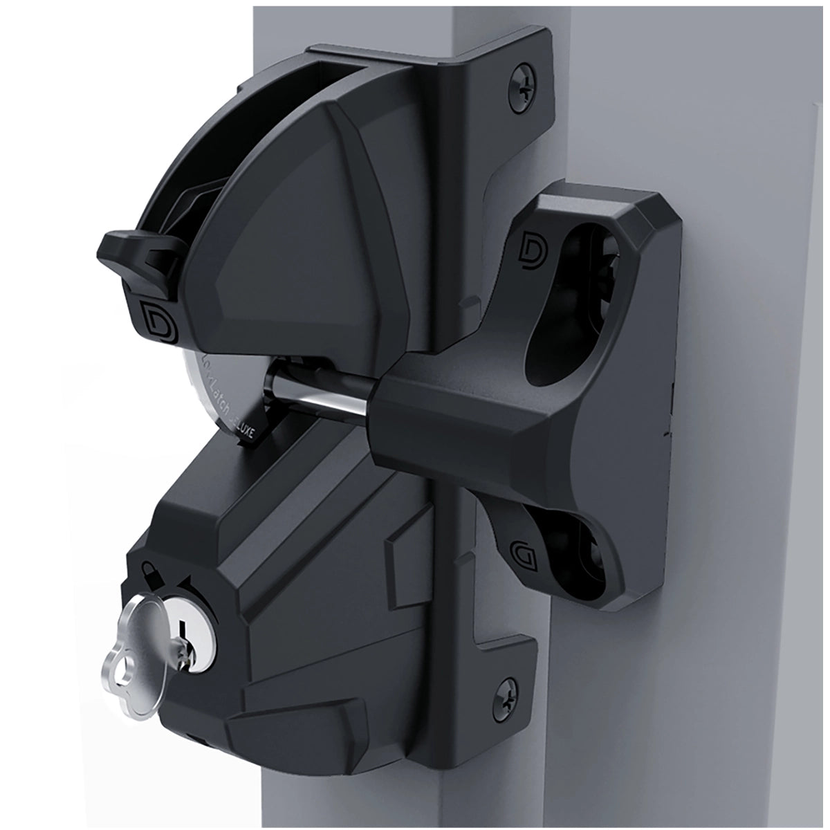 Zăvor de securitate LokkLatch® LLD3LD pentru poartă – dublu, cu cheie, negru