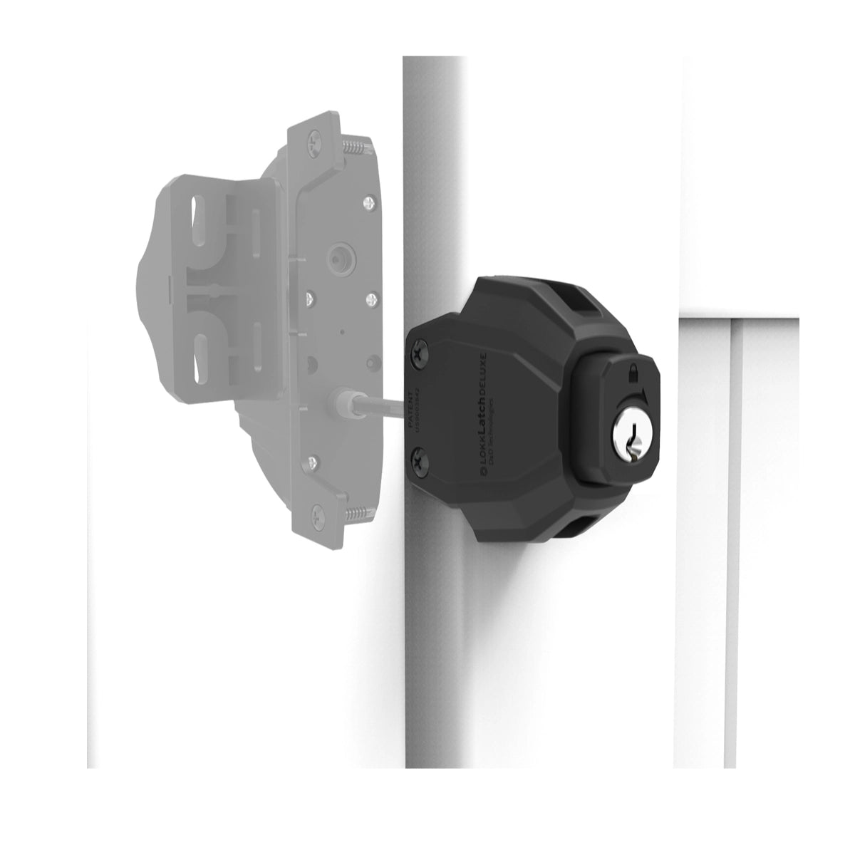 Zăvor de securitate LokkLatch® LLD3LD pentru poartă – dublu, cu cheie, negru