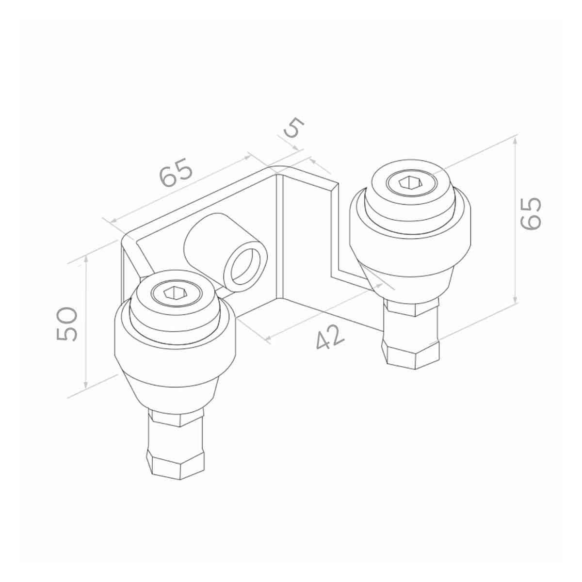 Opritor fix la închidere pentru porți autoportante sau culisante, deschidere 42mm - 60.022