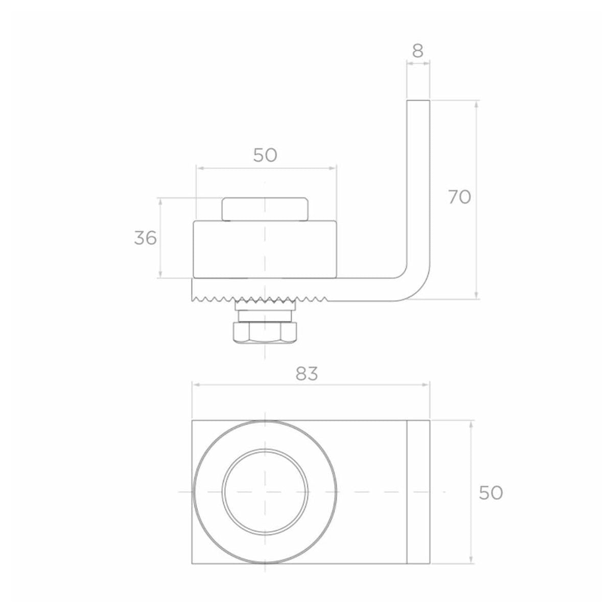 Balama superioară pe rulmenți cu placă de fixare pentru porți batante - 61.075.50
