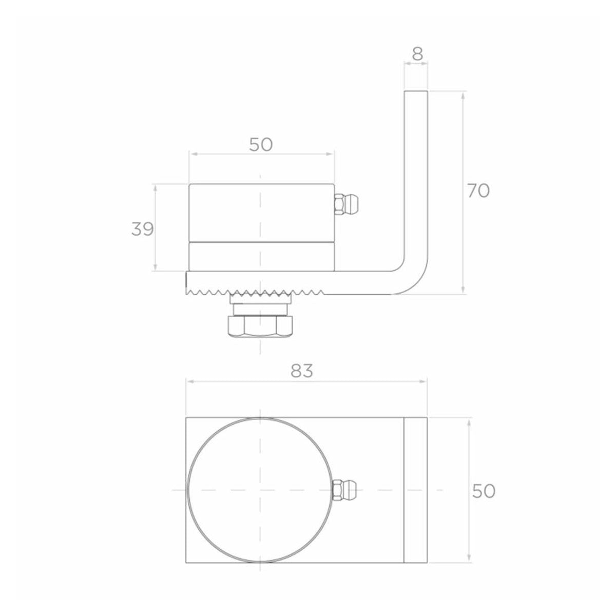 Balama inferioară pe rulmenți cu placă de fixare pentru porți batante - 61.076.50