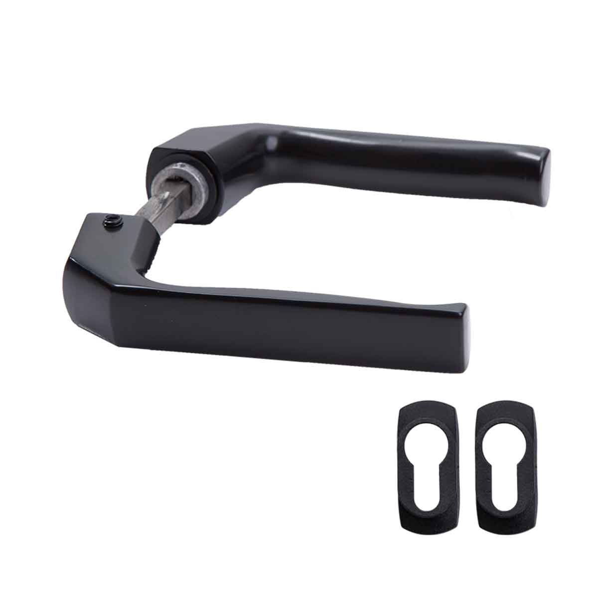 Mâner pentru usă A120 x B80 mm negru; 63.036