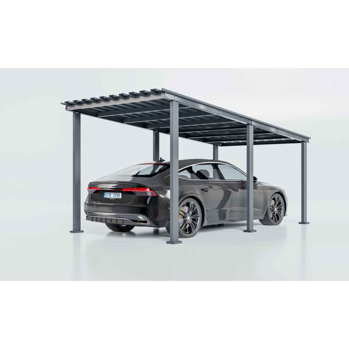 Structură metalică carport auto pentru tablă trapezoidală