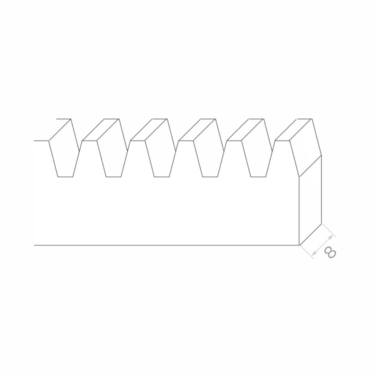 Cremalieră din metal pentru porți culisante grosime 8mm (60.051)