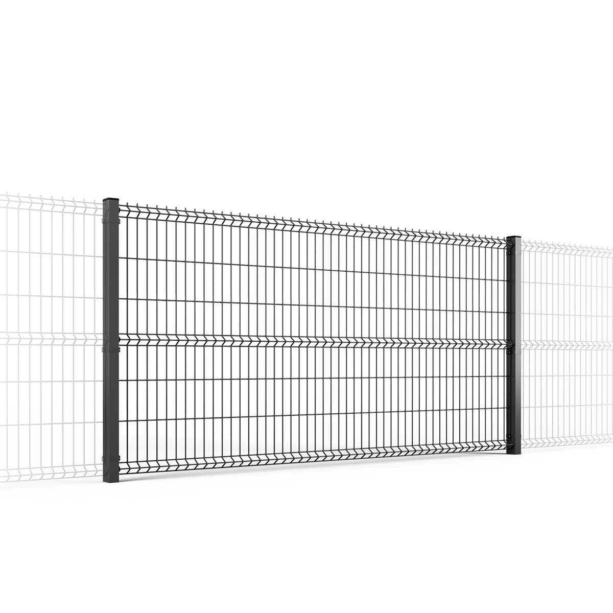 Panou pentru gard 3D (4/4) - Galvanizat + Vopsit RAL
