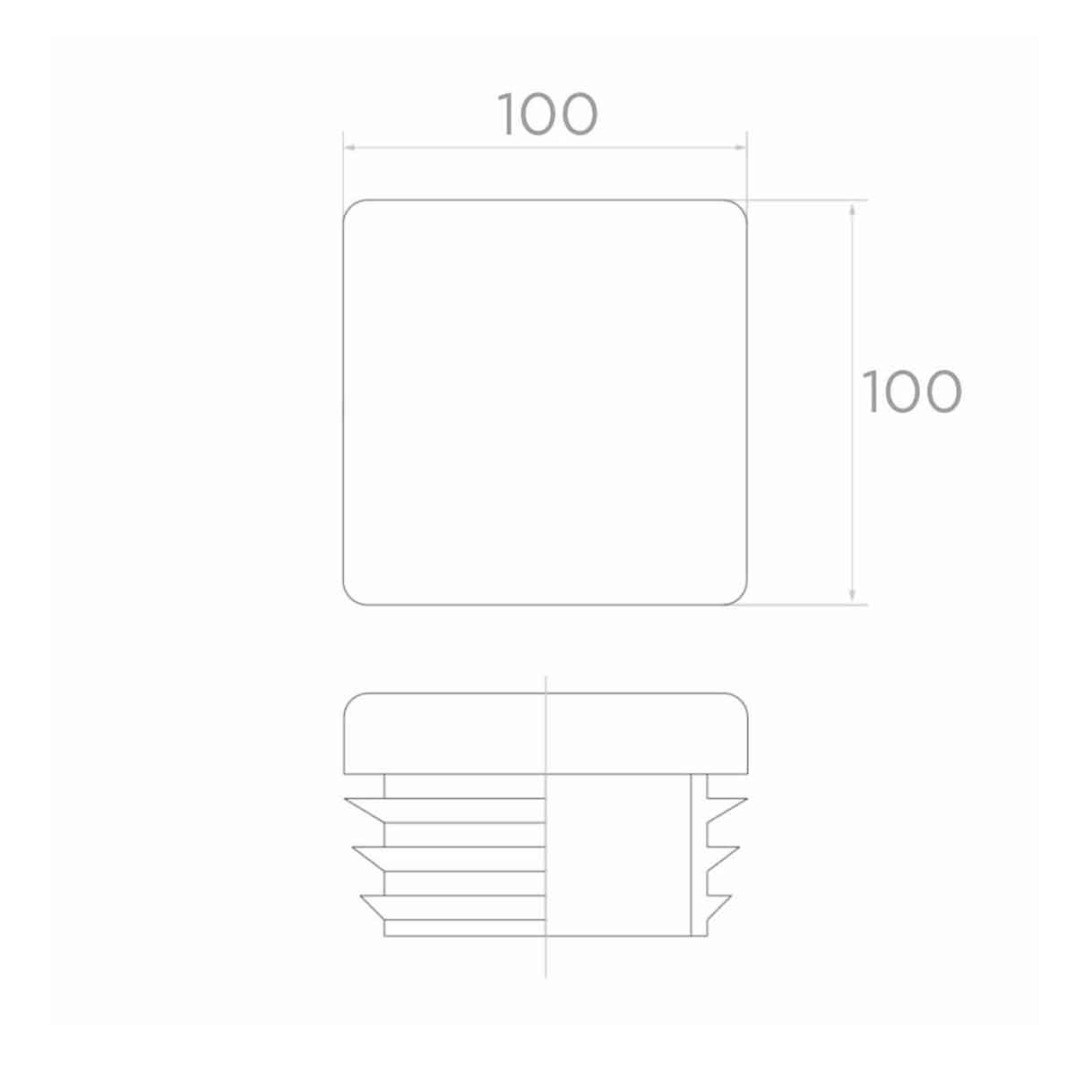 Capac din plastic pentru profil pătrat 100x100 mm; ART.320