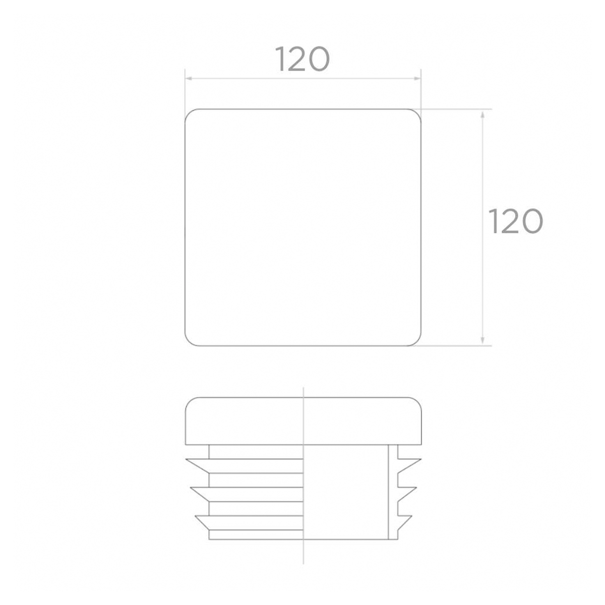 Capac din plastic pentru profil pătrat 120x120 mm; ART 321