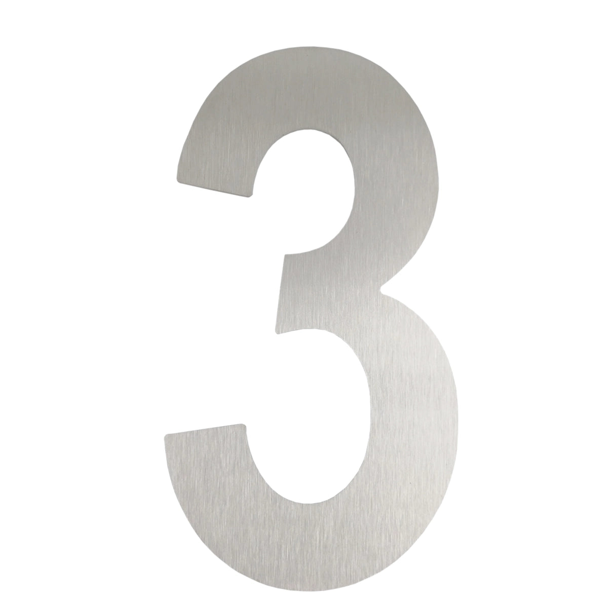 Cifră „3” din oțel inoxidabil, 100 mm, autoadezivă - 64.163