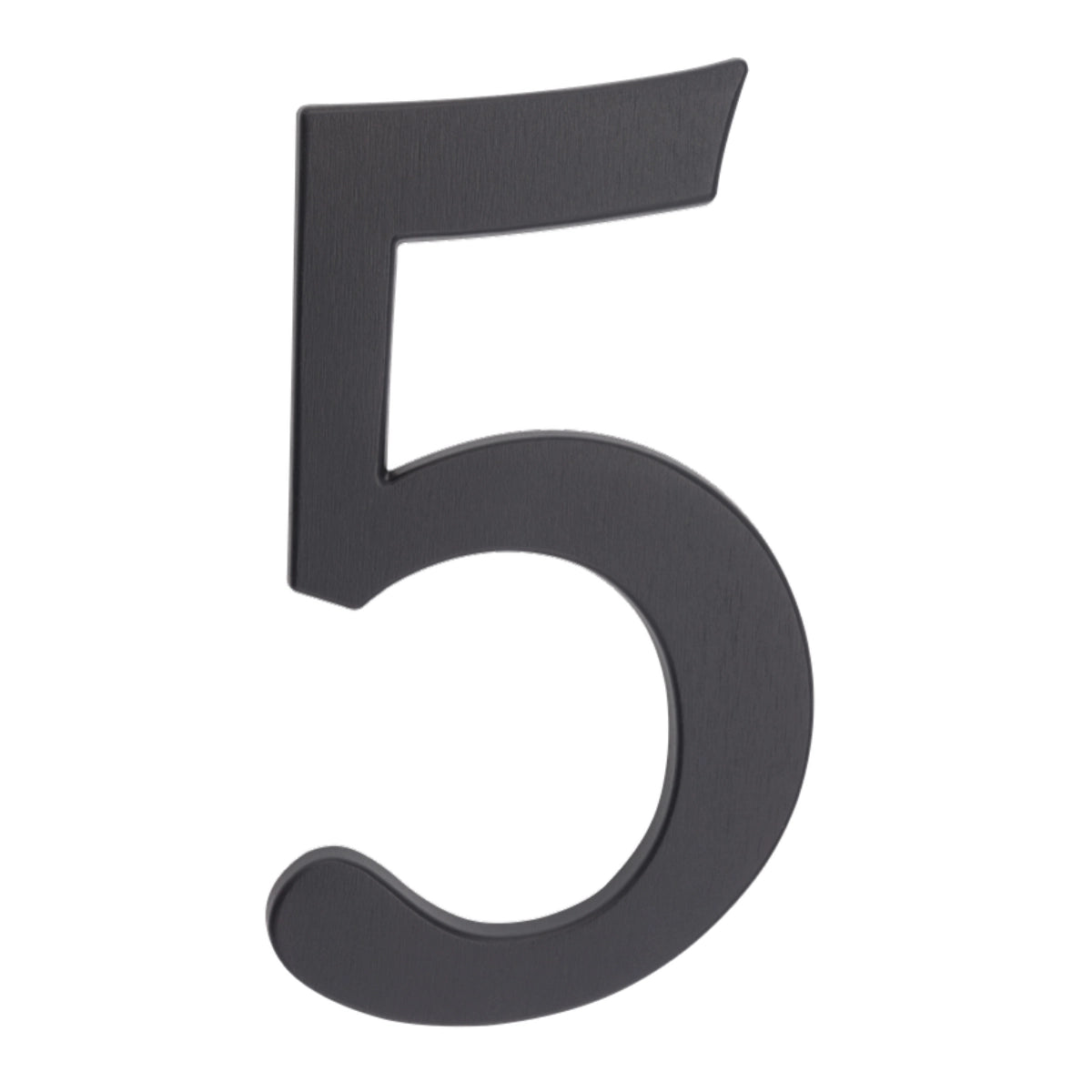 Cifră casă „5” din aluminiu grafit, 190 mm – montaj cu dibluri (64.155)
