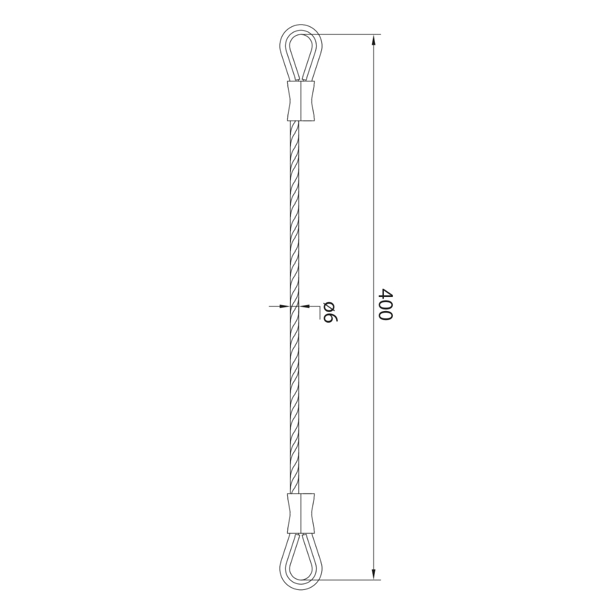 Cablu de siguranță inox pentru porți batante, Ø6 mm