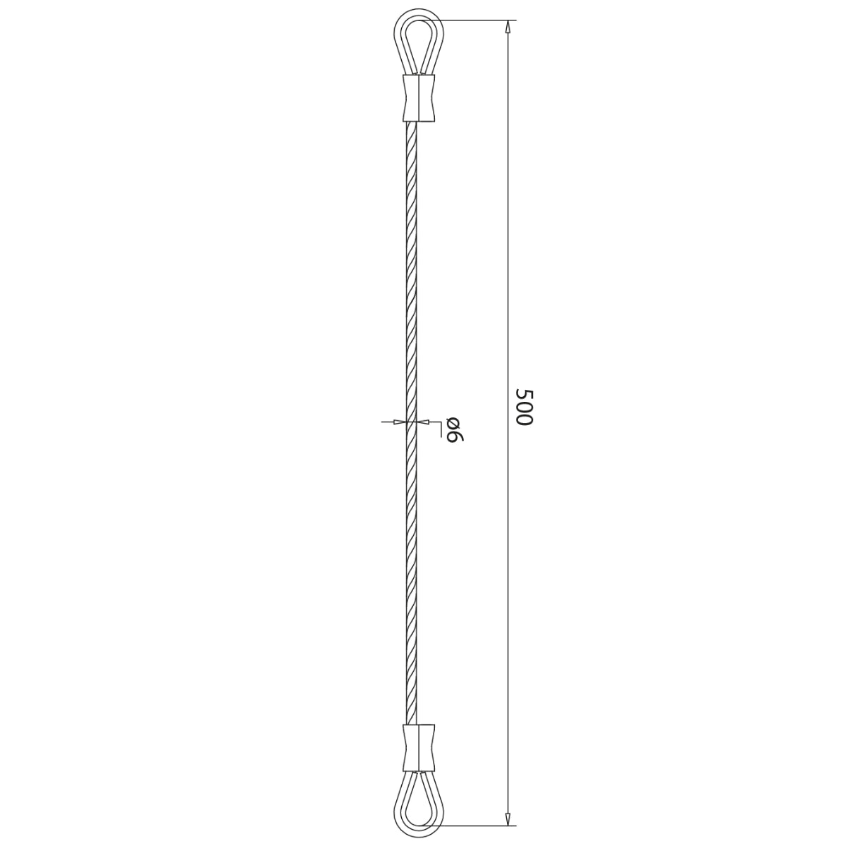 Cablu de siguranță inox pentru porți batante, Ø6 mm