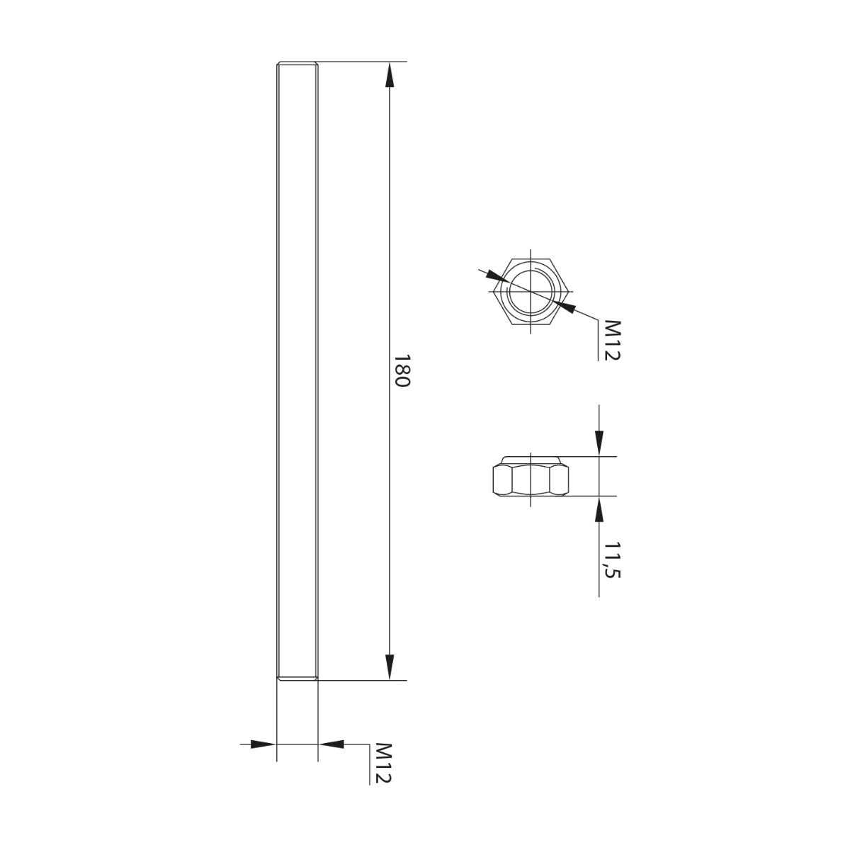 Cablu de siguranță inox pentru porți batante, Ø6 mm