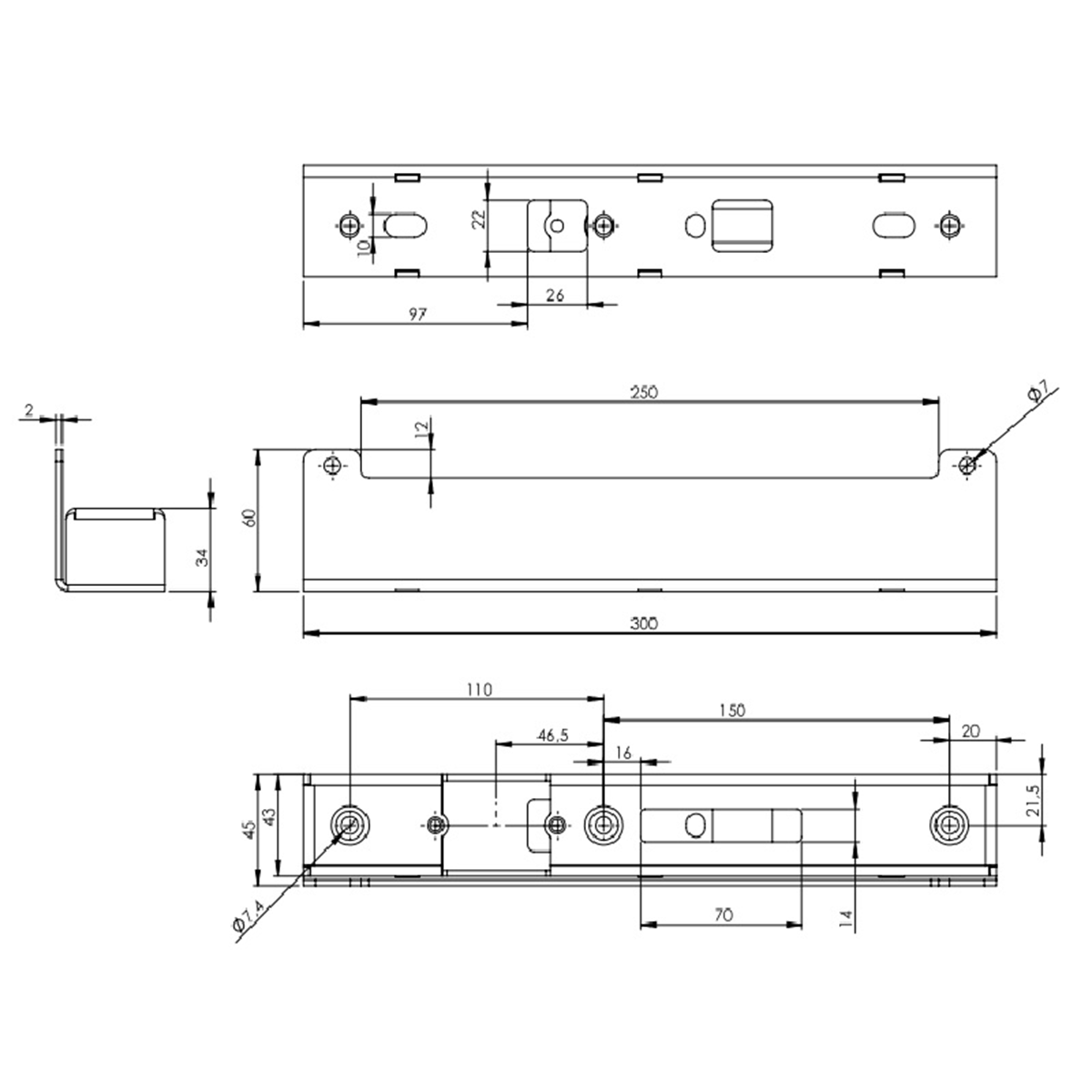 Carcasă metalică pentru yală electromagnetică, culoare antracit H = 300; 63.334.7016