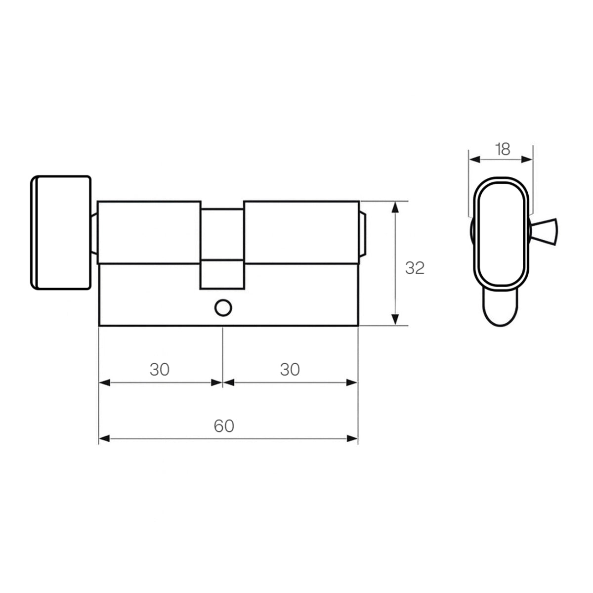 Butuc ușă cu buton PSG – nichel satinat