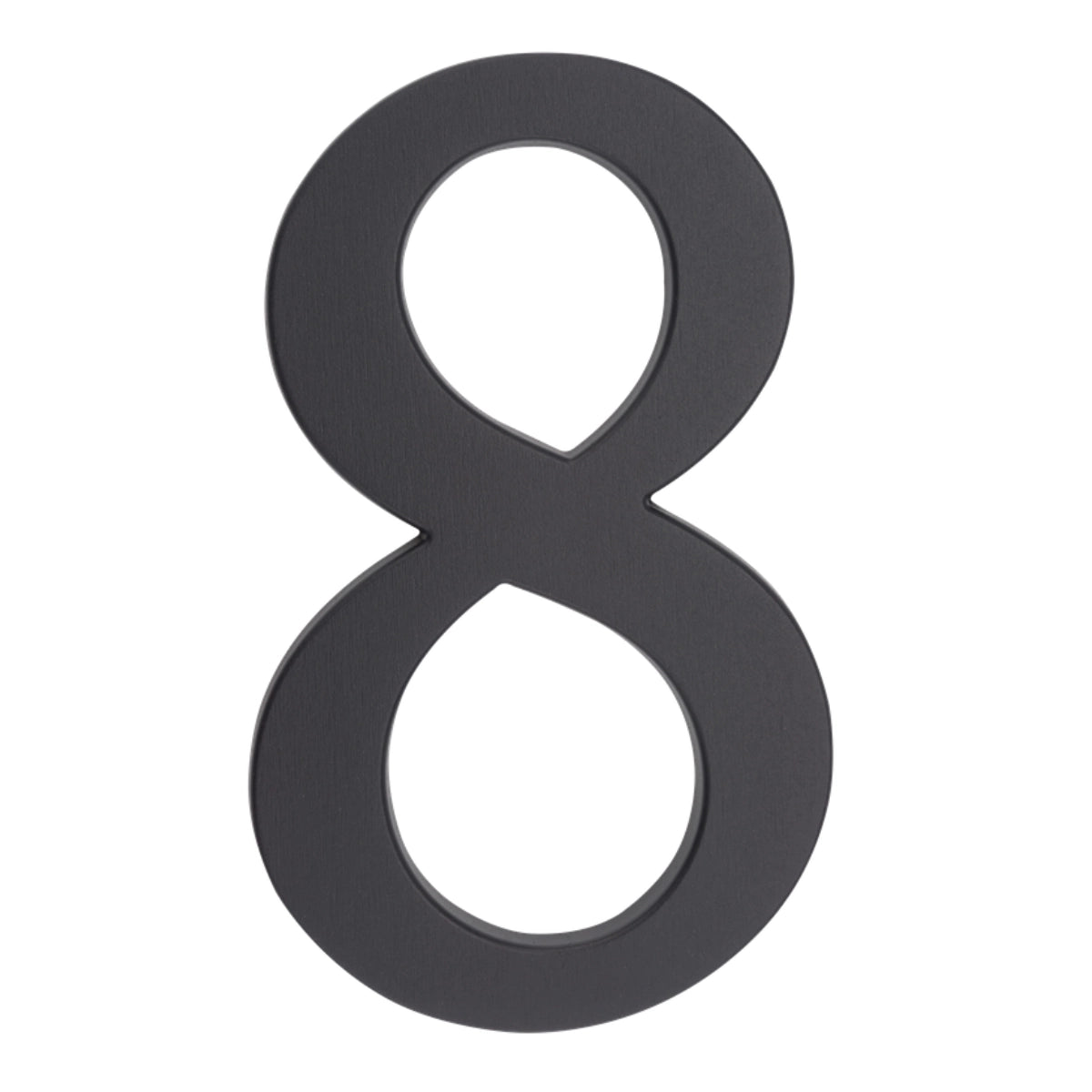Cifră casă „8” din aluminiu grafit, 190 mm – montaj cu dibluri (64.158)