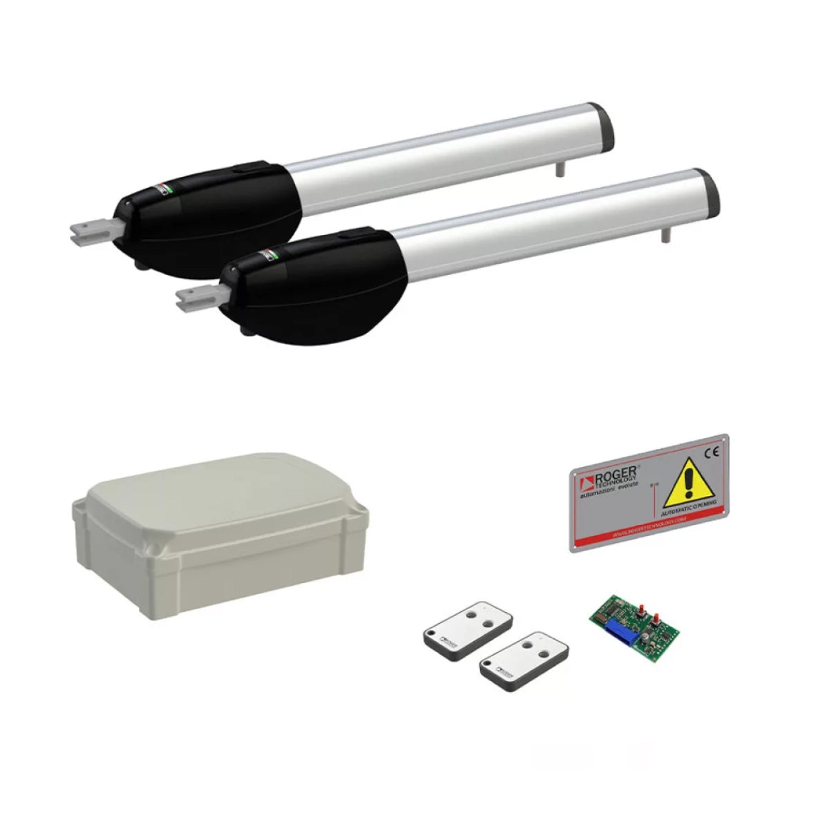 Kit automatizare porți batante Roger Technology BE20/210GO Brushless, 24V, canat până la 2,8 m