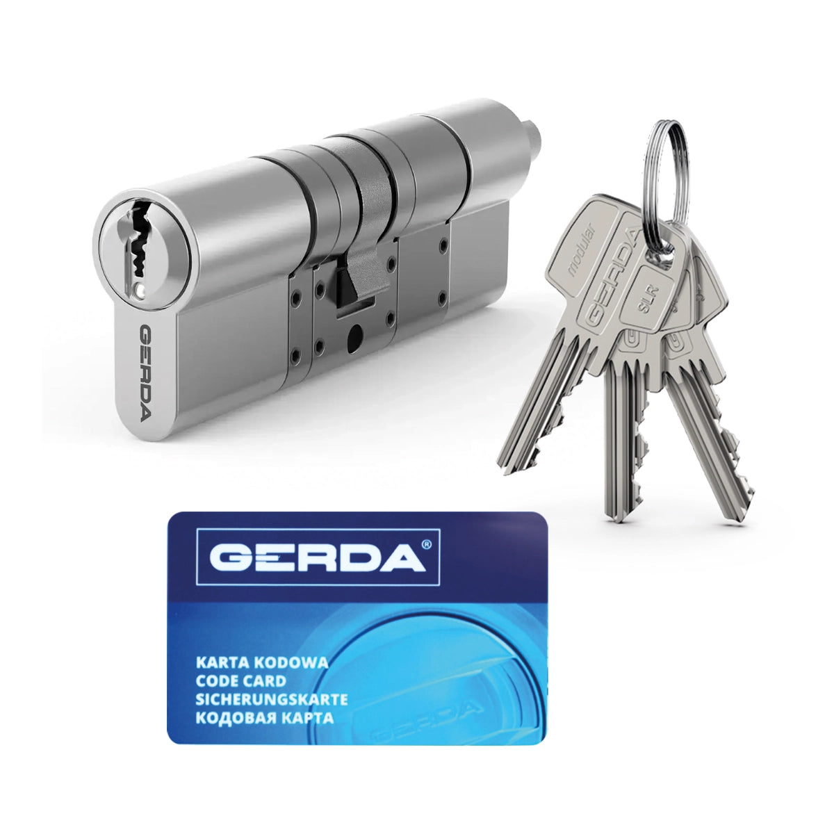 Cilindru de siguranță Gerda SLR Type C, ajustabil, clasa 6, smart lock compatibil - GD.0WKSFS06168.9005LP