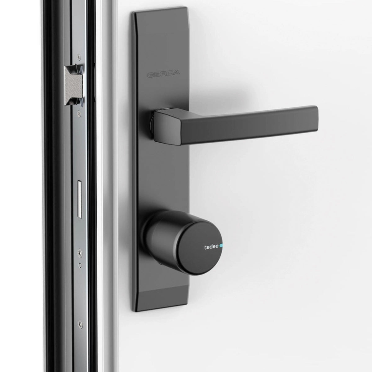 Încuietoare electronică inteligentă, cu buton negru - Tedee Lock PRO