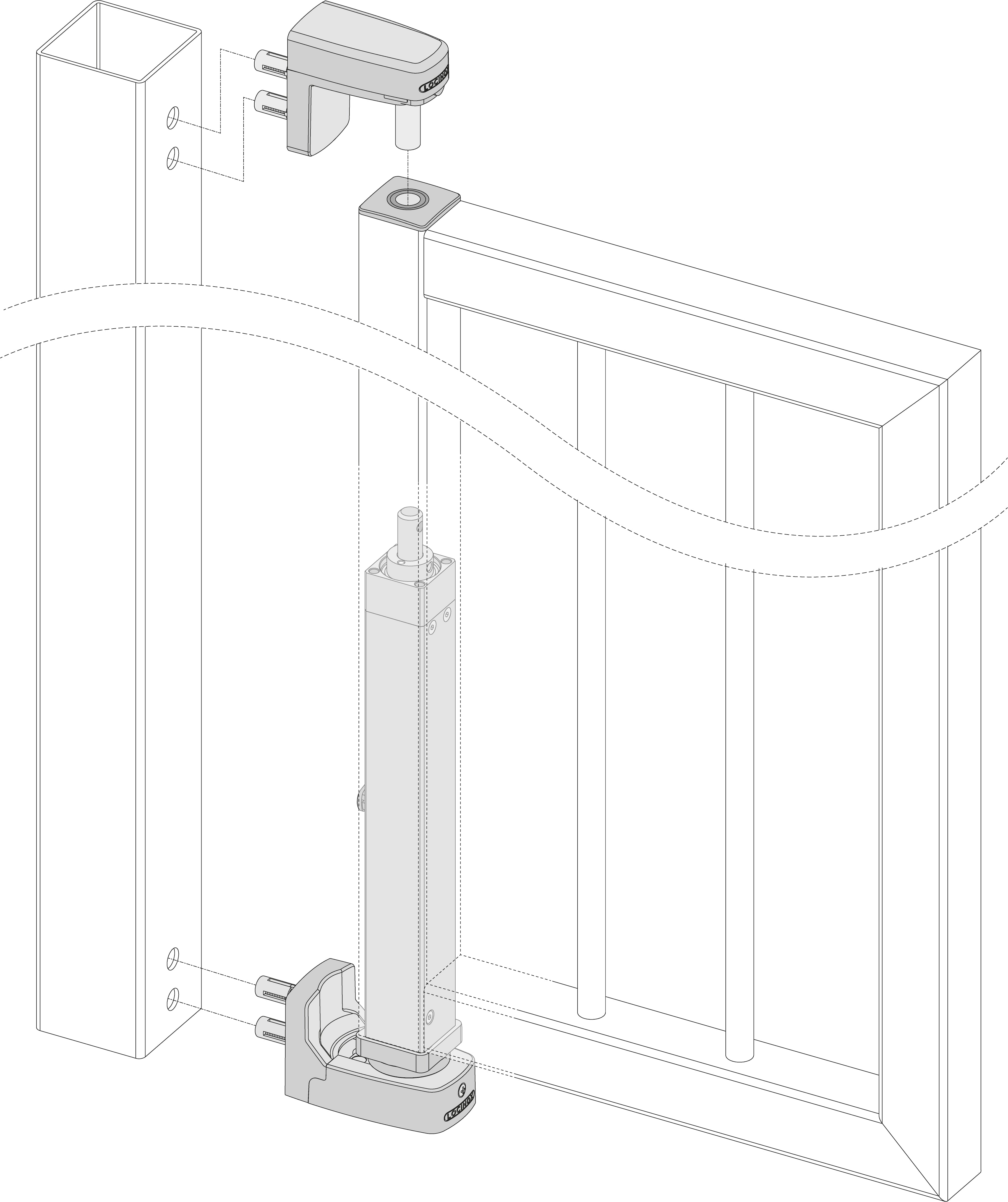 Amortizor hidraulic pentru porți și uși pietonale – INTERIO