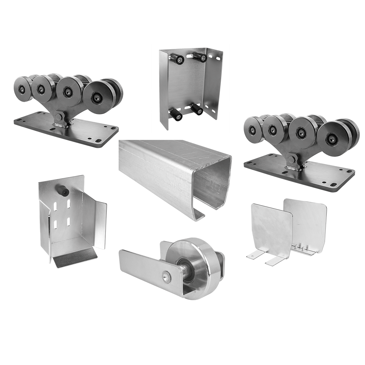 Kit poartă autoportantă, feronerie poartă culisantă autoportantă, sistem culisant in consolă, gol 13 / 1200 kg