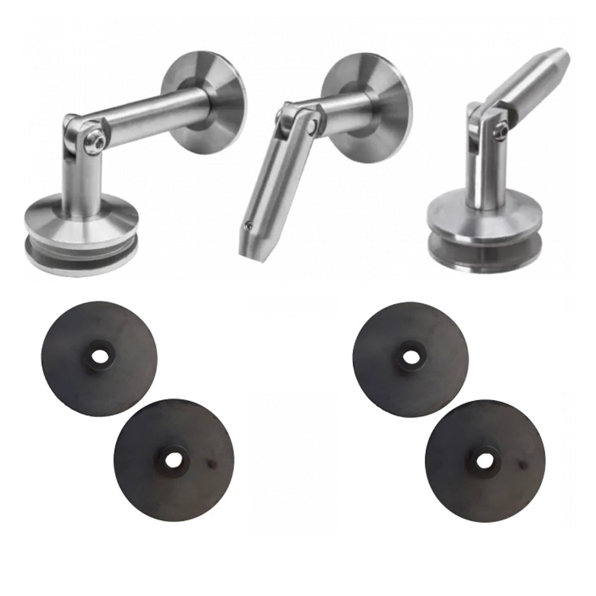 Sistem copertină sticlă M10, 3 elemente, inox AISI 304 satinat, sticlă 8–17,52 mm -  N75.3Z10.4US